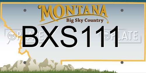 BXS111 Montana License Plate