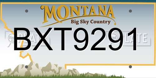 BXT9291 Montana License Plate