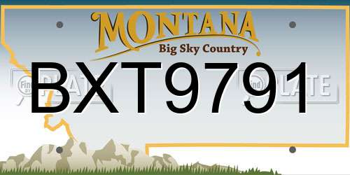 BXT9791 Montana License Plate