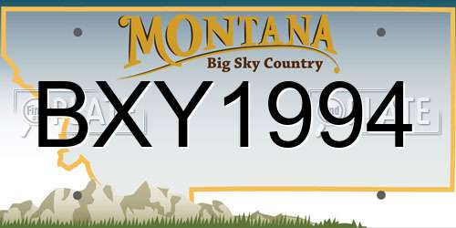BXY1994 Montana License Plate