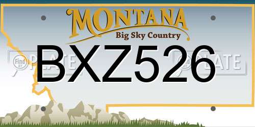 BXZ526 Montana License Plate