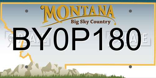BY0P180 Montana License Plate