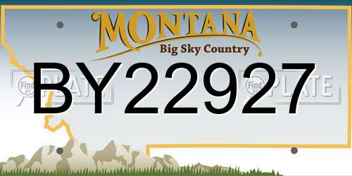 BY22927 Montana License Plate