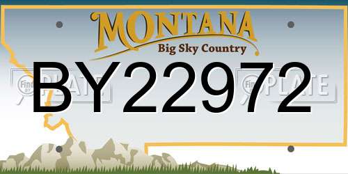 BY22972 Montana License Plate