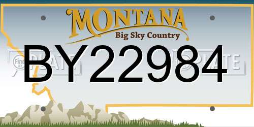 BY22984 Montana License Plate
