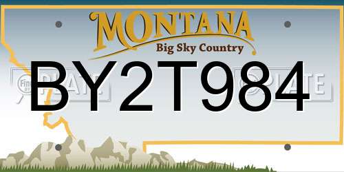 BY2T984 Montana License Plate