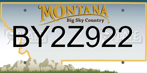 BY2Z922 Montana License Plate