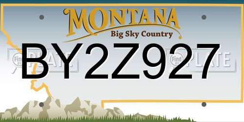BY2Z927 Montana License Plate