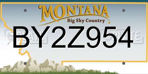 BY2Z954 Montana License Plate