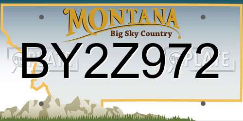 BY2Z972 Montana License Plate