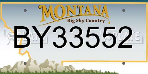 BY33552 Montana License Plate