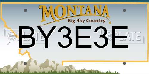 BY3E3E Montana License Plate