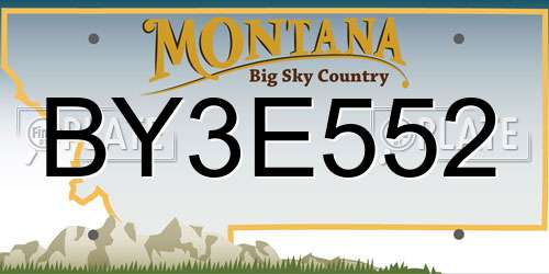 BY3E552 Montana License Plate