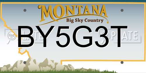 BY5G3T Montana License Plate
