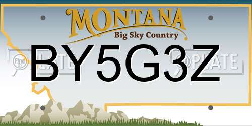 BY5G3Z Montana License Plate
