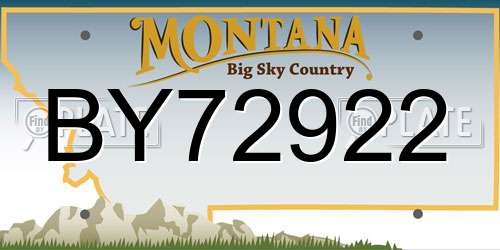 BY72922 Montana License Plate