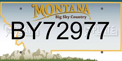 BY72977 Montana License Plate