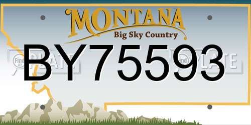 BY75593 Montana License Plate