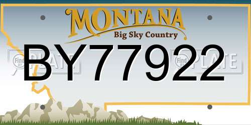 BY77922 Montana License Plate