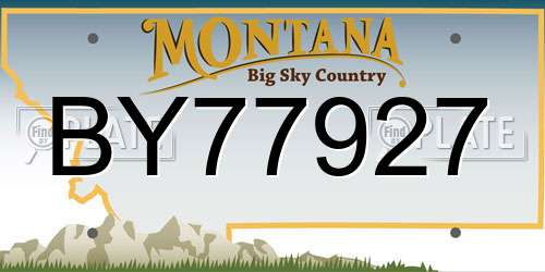 BY77927 Montana License Plate