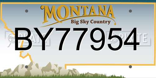 BY77954 Montana License Plate