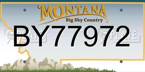 BY77972 Montana License Plate