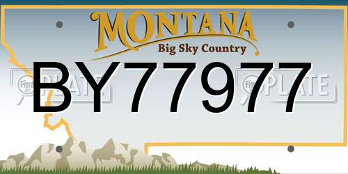 BY77977 Montana License Plate