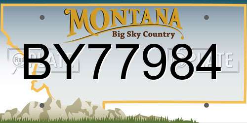 BY77984 Montana License Plate