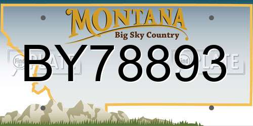 BY78893 Montana License Plate