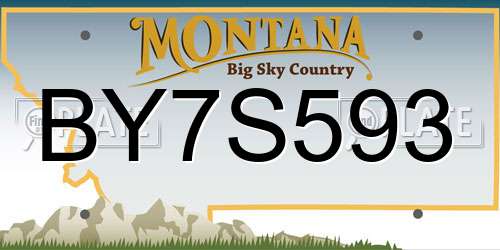 BY7S593 Montana License Plate