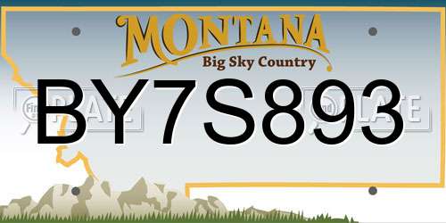 BY7S893 Montana License Plate