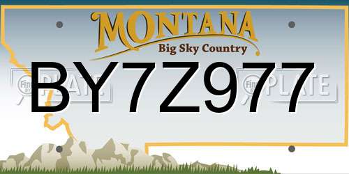 BY7Z977 Montana License Plate
