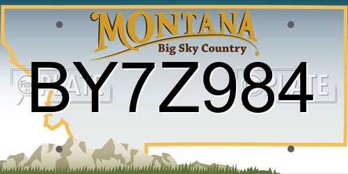 BY7Z984 Montana License Plate