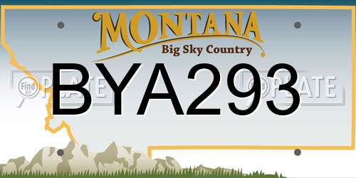 BYA293 Montana License Plate