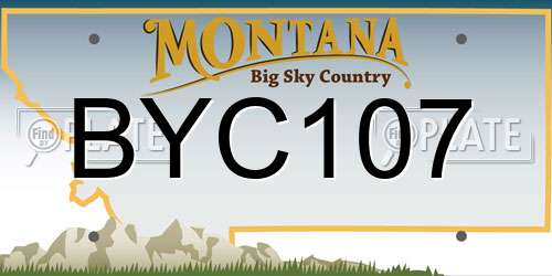 BYC107 Montana License Plate
