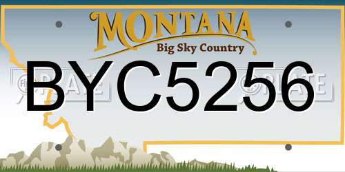 BYC5256 Montana License Plate