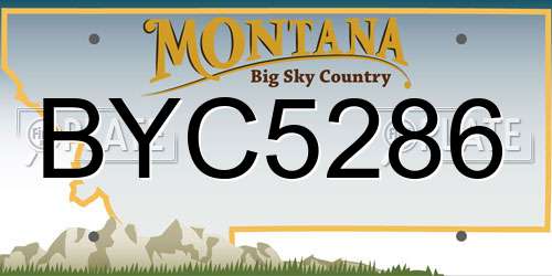 BYC5286 Montana License Plate