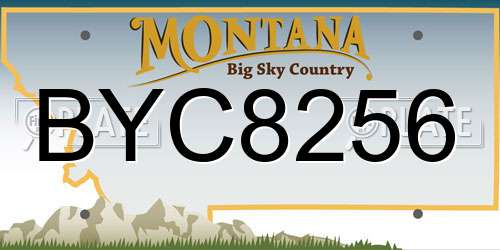 BYC8256 Montana License Plate