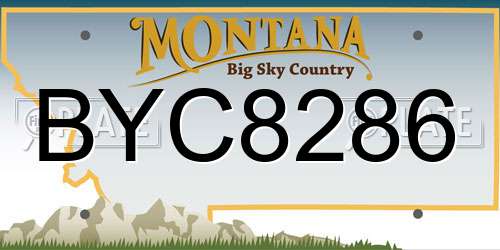 BYC8286 Montana License Plate