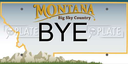 BYE Montana License Plate