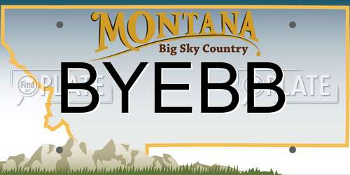 BYEBB Montana License Plate