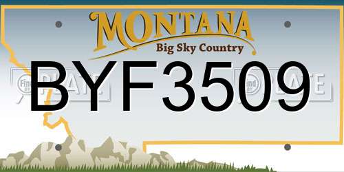 BYF3509 Montana License Plate