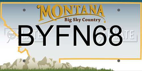 BYFN68 Montana License Plate