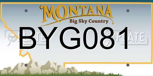 BYG081 Montana License Plate