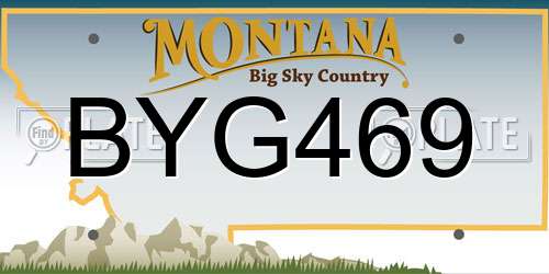 BYG469 Montana License Plate