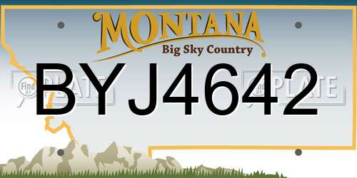 BYJ4642 Montana License Plate