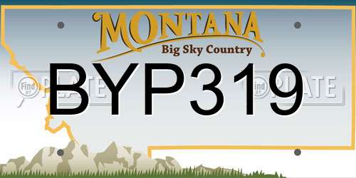 BYP319 Montana License Plate