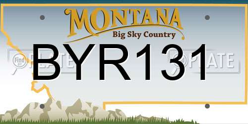 BYR131 Montana License Plate