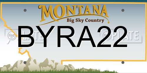 BYRA22 Montana License Plate