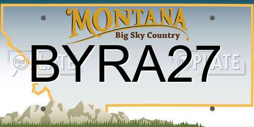 BYRA27 Montana License Plate